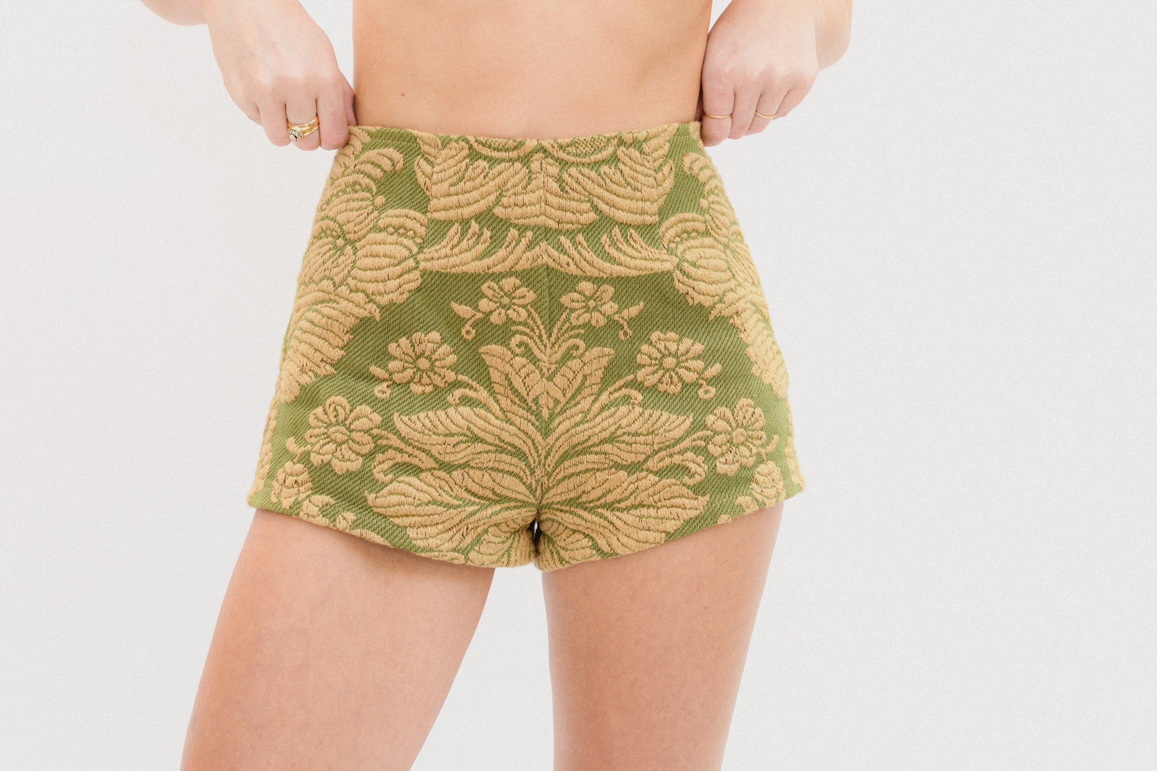 Brocade Hot Pants - Forest